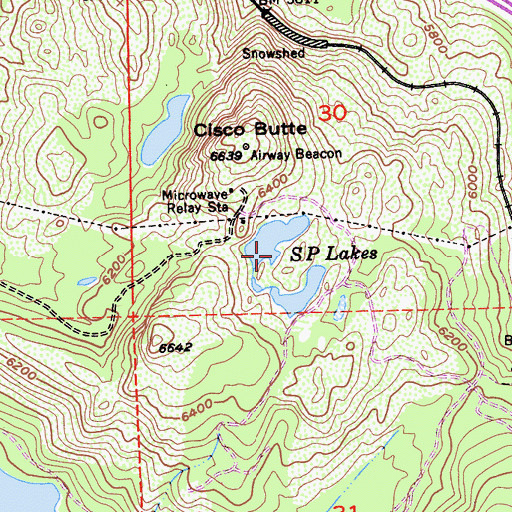 Topographic Map of S P Lakes, CA