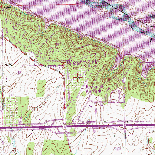 Topographic Map of Westport Fire Department, OK