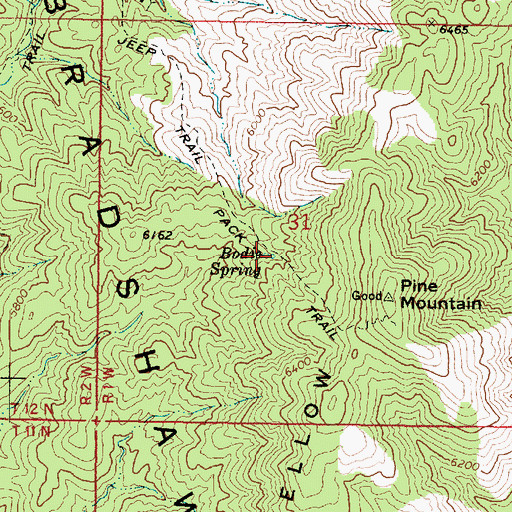 Topographic Map of Bodie Spring, AZ