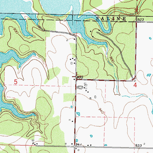 Topographic Map of Chimney Rock Volunteer Fire Department, OK