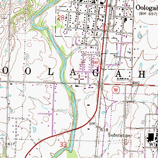 Topographic Map of Northwest Rogers County Fire Protection District Headquarters, OK
