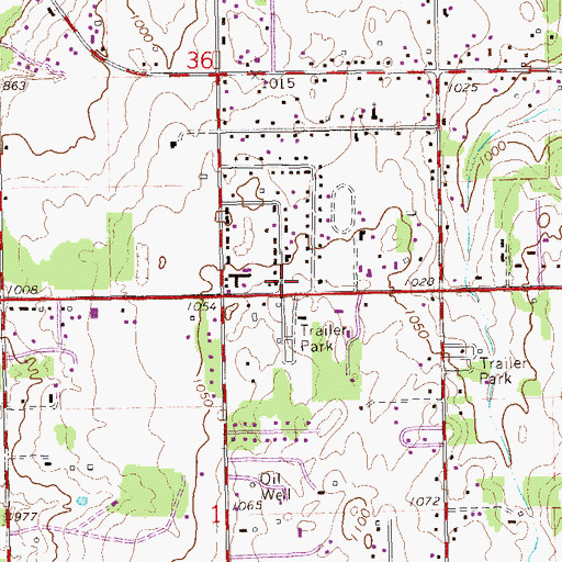 Topographic Map of McCord Community Volunteer Fire Department, OK