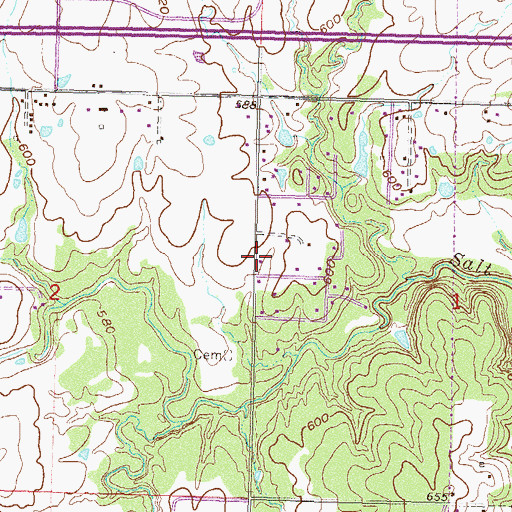 Topographic Map of Oak Grove Fire Protection District, OK