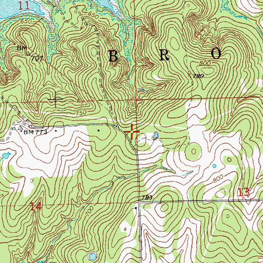Topographic Map of Lakewood Volunteer Fire Department, OK