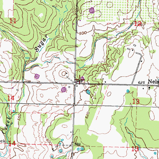 Topographic Map of Nelson Volunteer Fire Department, OK