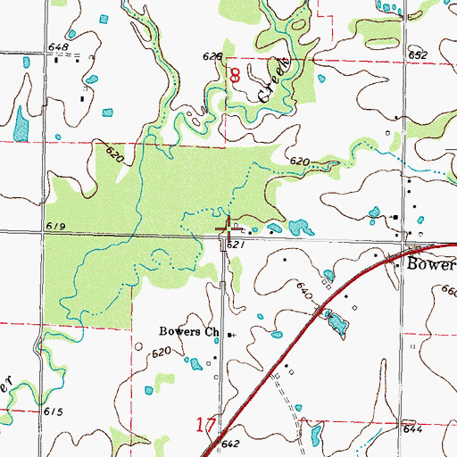 Topographic Map of West End Volunteer Fire Department, OK