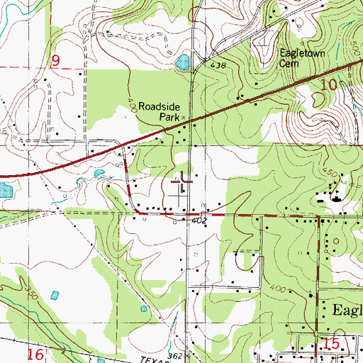 Topographic Map of Eagletown Volunteer Fire Department, OK