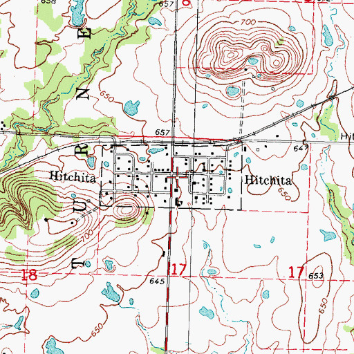 Topographic Map of Hitchita Area Fire Protection, OK