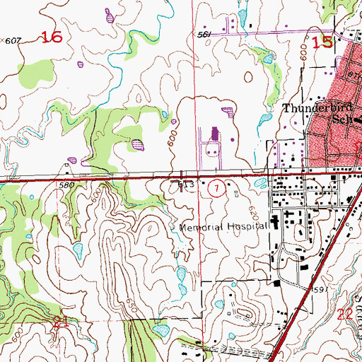 Topographic Map of Atoka Fire Department Station 2, OK