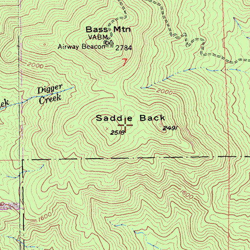 Topographic Map of Saddle Back, CA