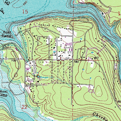 Topographic Map of Chicken Creek Fire Department, OK