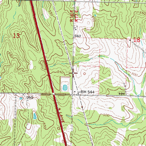 Topographic Map of Speer Volunteer Fire Department, OK