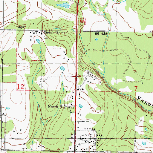 Topographic Map of Oklahoma Forestry Services Southeastern Area, OK