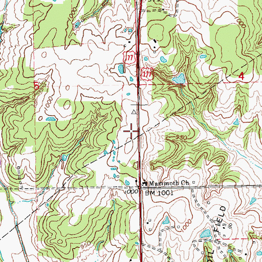 Topographic Map of Jacktown Fire Department, OK