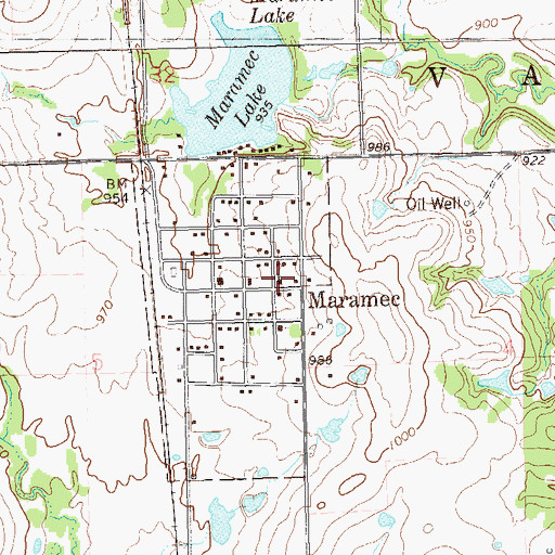 Topographic Map of Maramec Fire Department, OK