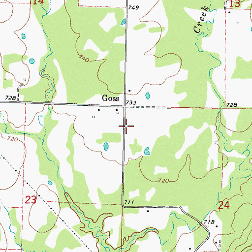 Topographic Map of Daisy Volunteer Fire Department, OK