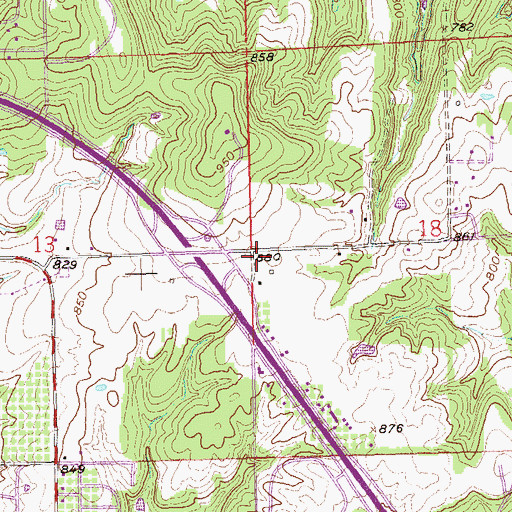 Topographic Map of Peninsula Fire Department Shaffer Station, OK