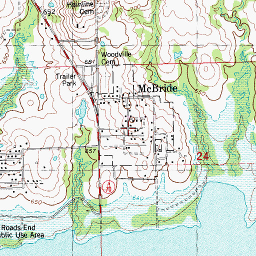 Topographic Map of Texoma Fire District Station 3, OK