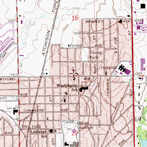 Topographic Map of Ponca City Fire Department Station 3, OK