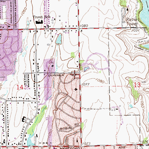 Topographic Map of Ponca City Fire Department Station 4, OK