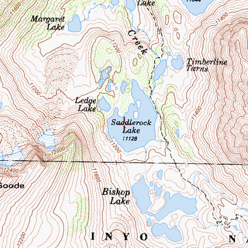 Topographic Map of Saddlerock Lake, CA