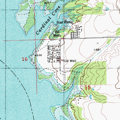Topographic Map of Cardinal Cove Fire District, OK