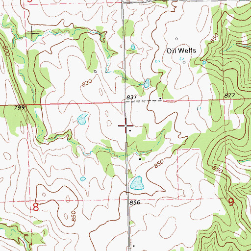 Topographic Map of Sunrise Volunteer Fire Department, OK