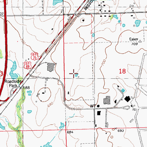 Topographic Map of Kiamichi Technology Center, OK