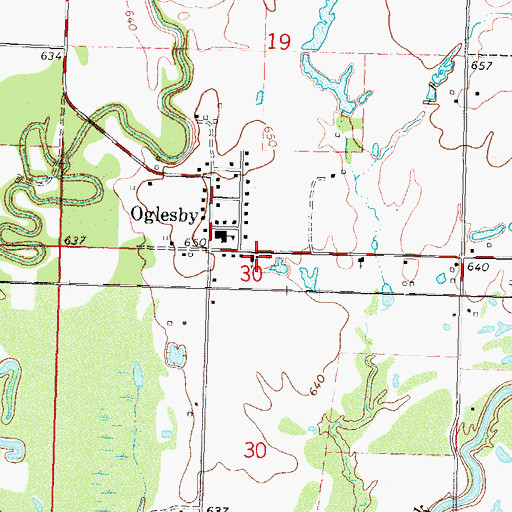 Topographic Map of Oglesby Civil Defense Station 1, OK