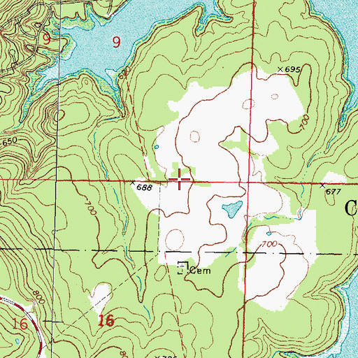 Topographic Map of Arrowhead Estates Volunteer Fire Department, OK