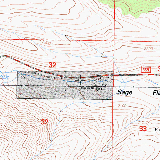Topographic Map of Sage Flat, CA