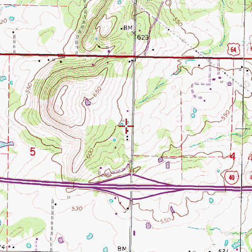 Topographic Map of McKey Rural Fire Association, OK