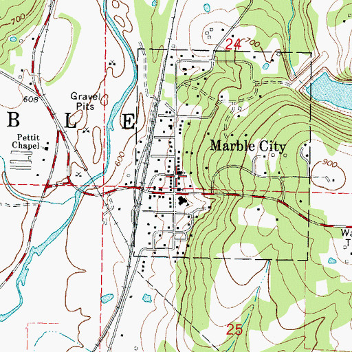 Topographic Map of Marble City Fire Association Station 1, OK