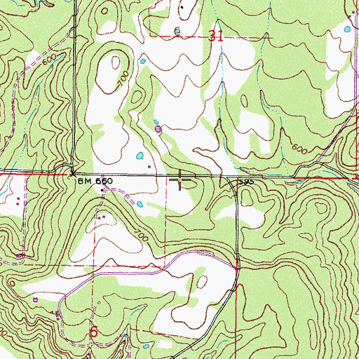 Topographic Map of Lee Creek Volunteer Fire Department Station 2, OK