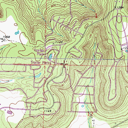 Topographic Map of Blackgum Mountain Volunteer Fire Department Station 2, OK