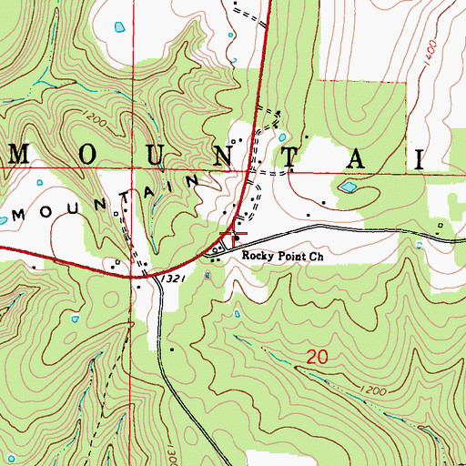 Topographic Map of Rocky Point Fire Department, OK