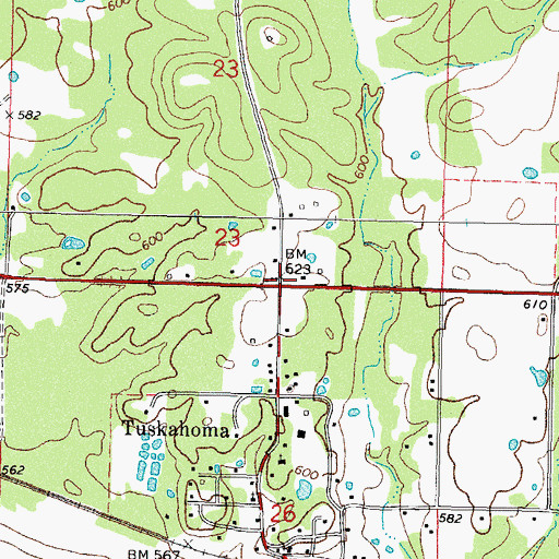 Topographic Map of Buffalo Valley Volunteer Fire Department, OK