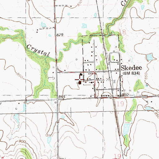 Topographic Map of Skedee Volunteer Fire Department, OK