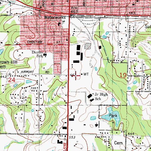 Topographic Map of Broken Bow Fire Department Station 2, OK