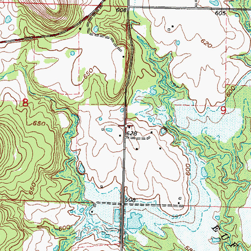 Topographic Map of Vivian Area Fire Protection Association Oak Grove, OK