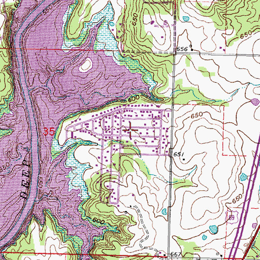 Topographic Map of Onapa Fire Department Station 2, OK