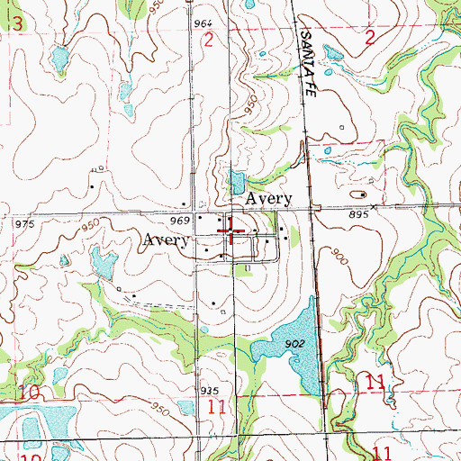 Topographic Map of Northeast Lincoln County Fire Department, OK