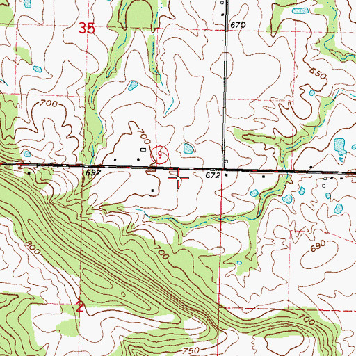 Topographic Map of Vivian Area Fire Protection Association Headquarters, OK