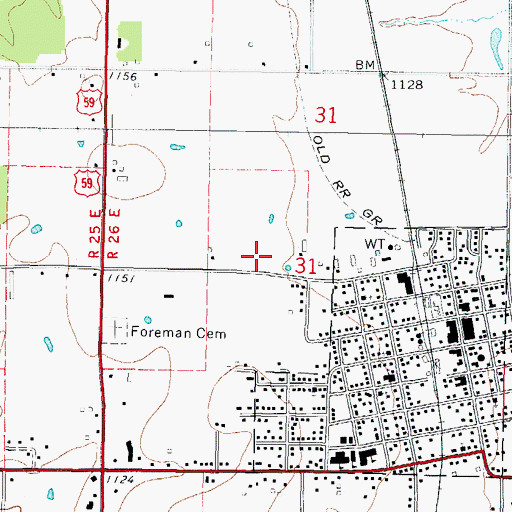 Topographic Map of Westville Fire Department Station 1, OK