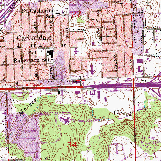 Topographic Map of Tulsa Fire Department District 3 Station 26, OK