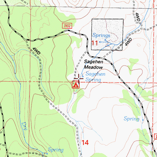 Topographic Map of Sagehen Meadow, CA