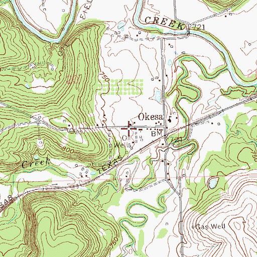 Topographic Map of Osage Hills Rural Fire Department, OK