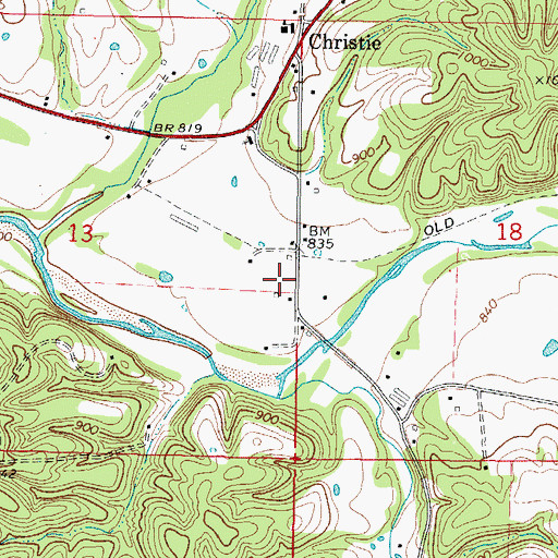 Topographic Map of Christie Volunteer Fire Department, OK