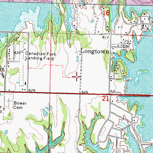 Topographic Map of Number 9 Volunteer Fire Department, OK