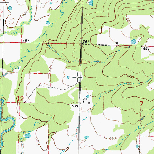 Topographic Map of Buckhorn Volunteer Fire Department, OK
